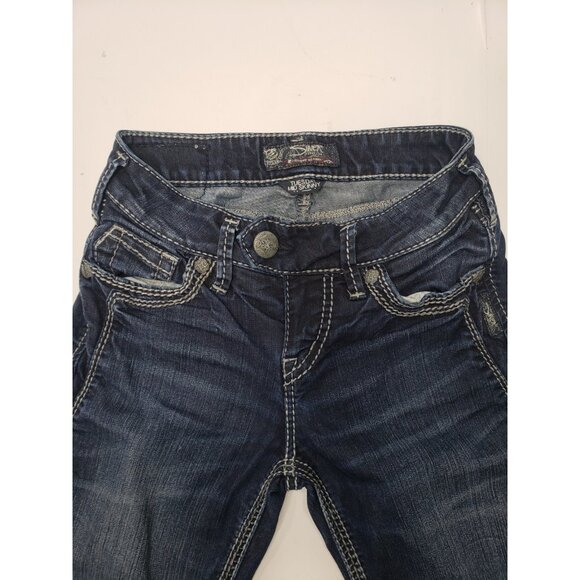 Silver Jeans Tuesday Mid Rise Skinny Womens Size W25 L31 Dark Wash Pre Owned - Picture 5 of 11
